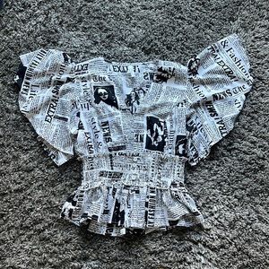 Black and White newsprint crop top Brand:Live 4 Truth Size:Large